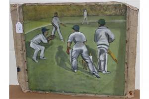 ROWELL Joan E,The Cricket Match,Tooveys Auction GB 2015-01-28