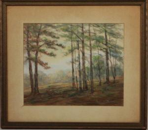 ROWELL LOUIS,Woodland landscape looking out to a field,Butterscotch Auction Gallery 2014-11-16