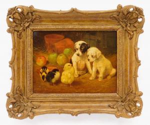 ROWLANDSON George Derville 1861-1928,Puppies and Chicks,Rachel Davis US 2023-03-25