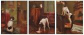 ROWLANDSON George Derville 1861-1928,Tryptich Alone at Last, Becoming Acquainted,Elder Fine Art 2016-07-31
