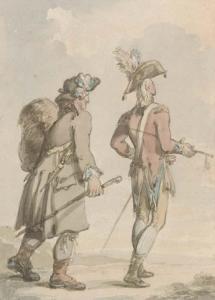 ROWLANDSON Thomas 1756-1827,An infantry officer with his soldier-servant,Christie's GB 2004-03-25