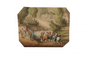 ROWLANDSON Thomas 1756-1827,Rustic village scene with a female on horseback dr,Capes Dunn 2024-04-03
