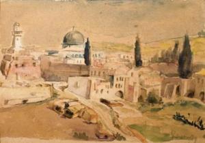 ROWNEY Fredrick William 1820-1902,Old City, Jerusalem,Matsa IL 2020-04-23