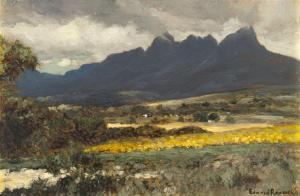 ROWORTH Edward 1880-1964,Landscape with Devils Peak in the Distance,1949,Strauss Co. ZA 2024-03-11