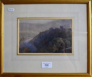 Roxby Beverly William 1810-1889,Castle overlooking a river,Andrew Smith and Son GB 2022-08-06