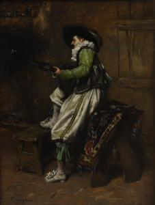 ROYBET Ferdinand 1840-1920,A cavalier playing a guitar,Sworders GB 2024-11-19