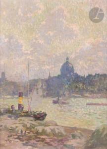 ROYER Henri 1869-1938,Paris, la Seine à l'Institut,Ader FR 2024-02-16