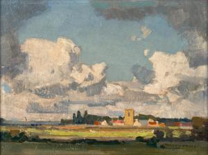 ROYLE Stanley 1888-1961,Village in a landscape, possibly Seamer, North Yor,Tennant's GB 2024-03-16