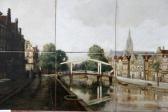 ROZENBURG,voorstelling van een gracht met ophaalbrug in Delft,1900,Venduehuis NL 2009-11-04