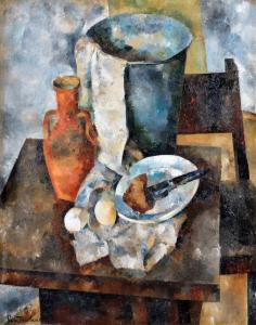 ROZHDESTVENSKY Vasili Vasilievich 1884-1963,Still life with a clay jug,1921,Bonhams GB 2018-11-28