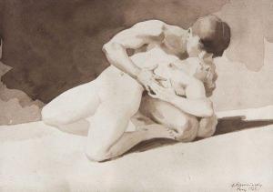 ROZMAINSKI Vladimir 1885-1943,Le baiser,1928,Digard FR 2012-03-23