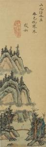 Ru Yi 1542-1609,Mountainous landscape and hermit,888auctions CA 2017-08-10