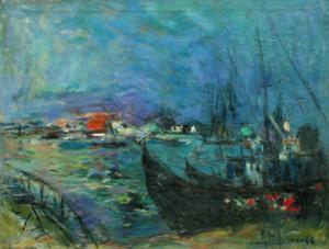 Rubanov Iosif Mendelevich 1903-1988,Boats in the harbour,Alis Auction RO 2008-06-01