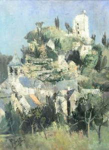 Rubanov Iosif Mendelevich 1903-1988,Houses on the Hill,Alis Auction RO 2008-03-16
