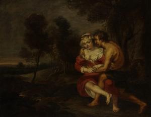 RUBENS Pieter Paul 1577-1640,Jeune couple dans la forêt,Ader FR 2013-10-25