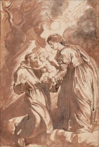 RUBENS Pieter Paul 1577-1640,St. Francis of Assisi receiving the Infant Christ,Sotheby's 2024-02-02