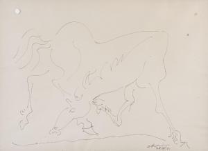 RUBIN Harold 1932,DRINKING HORSE,1961,Stephan Welz ZA 2021-03-23