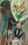 RUBIN Reuven 1893-1974,Boy with Flowers Riding a Donkey,Tiroche IL 2024-04-14