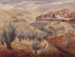 RUBIN Reuven 1893-1974,Jerusalem seen from Mount Scopus,1939,Christie's GB 2007-04-10