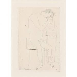 RUBINGTON Norman 1921-1991,seated male nude,1949,Ripley Auctions US 2021-10-09