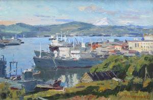 RUBINSKY Igor Pavlovich 1919-1995,Harbour on the Kamchatka Peninsula,1988,Peter Wilson GB 2019-11-20