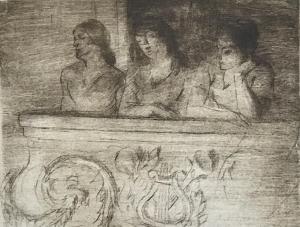 RUBINSTEIN DAVID ISAAKOVITSCH 1902-1993,Three Ladies in a Theatre Balcony,John Nicholson 2019-10-30