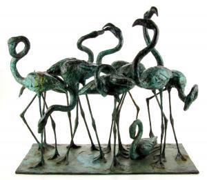 RUBINSTEIN Gerda Ursula 1931,Een bronzen sculptuur van tien flamingo's,Venduehuis NL 2016-06-25