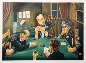 RUBINSTEIN Israel 1944,The Poker Game,1980,Ro Gallery US 2024-03-23
