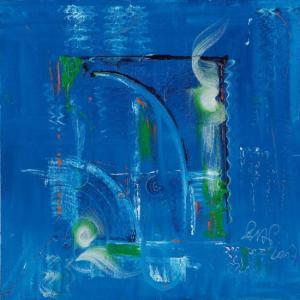 RUBINT AVRAHAM Peter 1958,Composition in blue,2007,Matsa IL 2013-06-23
