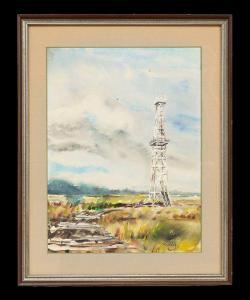RUCKER Robert M.,Texas Landscape With an Oil Drilling Platform,New Orleans Auction 2012-12-01