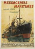 RUDAUX Henri 1870-1927,Messageries Maritimes, Cargo-Boats Francais,1908,Hindman US 2012-09-24