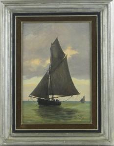 RUDAUX Henri 1870-1927,Sailing boats off the coast,1889,Burstow and Hewett GB 2014-09-24