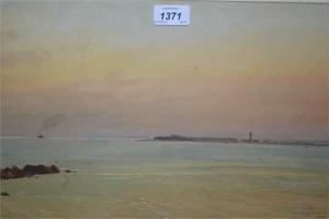 RUDBY Hugh Wright 1855-1954,Hurst Castle on the Solent,1914,Lawrences of Bletchingley GB 2015-10-20