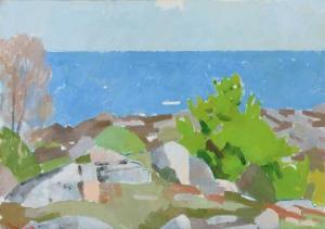 RUDE Olaf 1886-1957,Coastal view Bornholm, Denmark,Bruun Rasmussen DK 2018-10-30