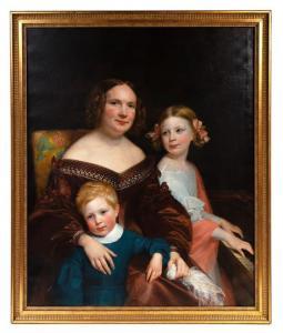 RUDE Sophie, nee Fremiet 1797-1867,Portrait of a Mother and Two Children,1840,Hindman US 2018-10-17