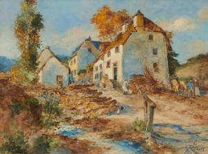 RUDELL Carl 1855-1939,Dorf in der Eifel (Cronenburger Hütten),1921,Van Ham DE 2024-01-30