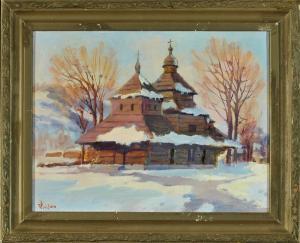 RUDENKO Vladimir 1916-2012,Kirche in winterlicher Landschaft,Allgauer DE 2017-11-09
