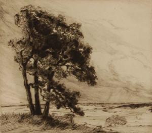 RUDGE Margaret M 1885-1972,storm swept landscape,Burstow and Hewett GB 2007-05-02