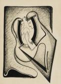 rudhyar dane 1895-1985,Three abstract figures.,1955,Quinn's US 2009-09-19