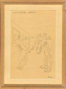 RUEBLE 1900,Männer in Galerie beim Betrachten der Bilder,1943,Allgauer DE 2013-01-12