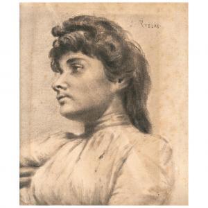 RUELAS Julio 1870-1907,Retrato de mujer,Morton Subastas MX 2018-05-17