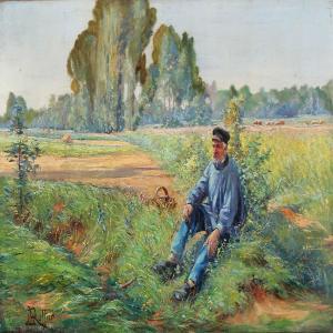 RUFFIER L.L 1884,A man in the field,Bruun Rasmussen DK 2014-08-11