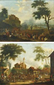 RUGENDAS Georg Philipp I 1666-1742,SCÈNES D'ESCARMOUCHES,Sotheby's GB 2016-09-28