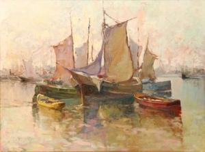 RUGGIERO GIOVANNI 1892-1971,Moored fishing boats,Fieldings Auctioneers Limited GB 2016-06-11