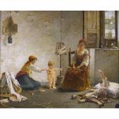 RUGGIERO Pasquale,Interieur mit Kindern und Frau an der Haspel,1898,Dobiaschofsky 2015-11-04