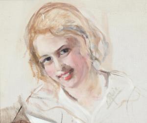 RUIN Ingrid Linnea 1881-1956,Portrait young woman,Bruun Rasmussen DK 2024-03-11
