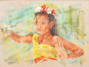 RUITER DE WITT de Maria 1947,Balinese dancer in yellow-orange dress,1993,Venduehuis NL 2019-08-28