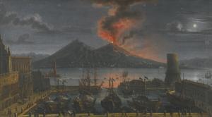 RUIZ Juan 1700-1700,VIEW OF THE BAY OF NAPLES, WITH MOUNT VESUVIUS ERUPTING,Sotheby's GB 2014-04-30