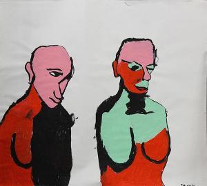 RUIZ Phe 1965,Two Figures,1999,Clars Auction Gallery US 2014-03-15