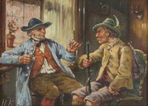 RULäNDER H 1945,Zwei Jäger in der Stube,DAWO Auktionen DE 2010-07-14